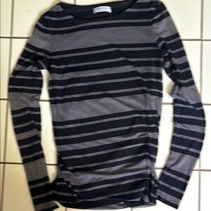 Bailey 44 Black and Gray striped metallic top